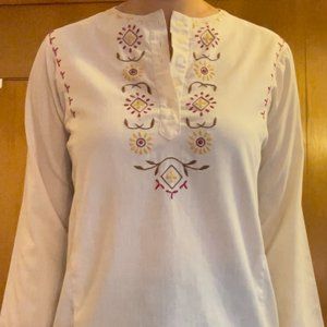 70s Floral Embroidered Top - image 1